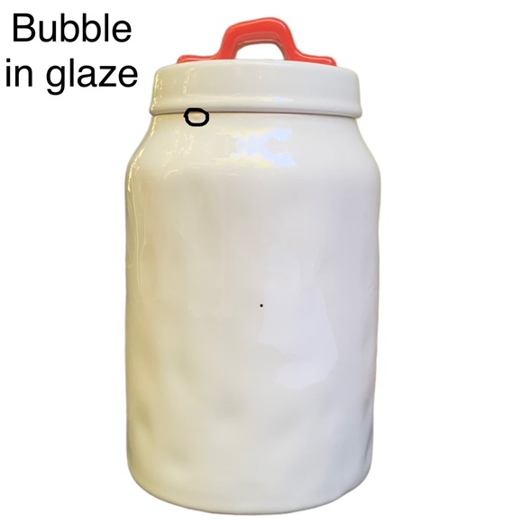 Rae Dunn BONE APPETIT Dog Treat Canister White Black Letters Dimples NWT 2017 OG - Picture 4 of 13